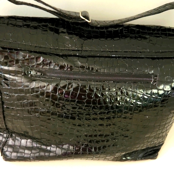 Timi & Leslie Baby Bag, Black Patent, 'crocodile' - Picture 3 of 13